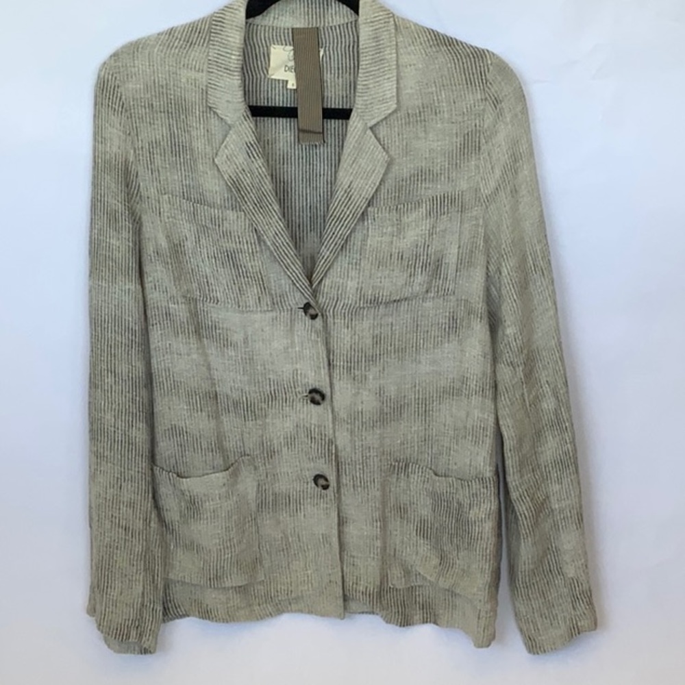 Diega Washed Striped Linen Blazer